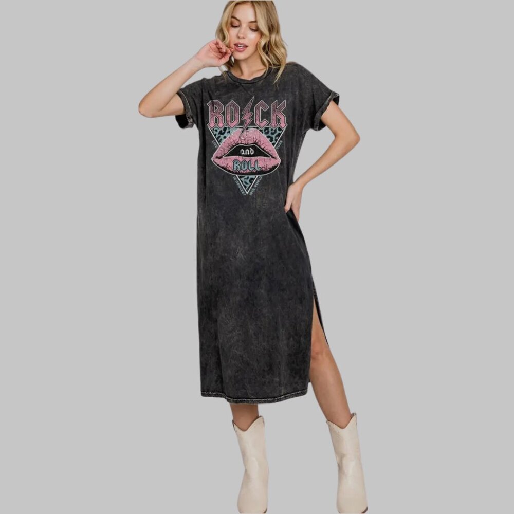 HRT and LUV Rock and Roll Tee Shirt Dress